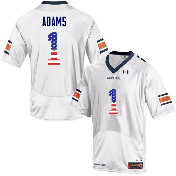Auburn Tigers Men's Montravius Adams #1 White Under Armour Stitched College USA Flag Fashion NCAA Authentic Football Jersey SWK8874QR